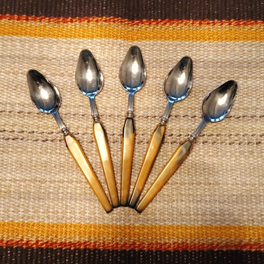 MCM Glo Hill bakelite handle grapefruit spoons